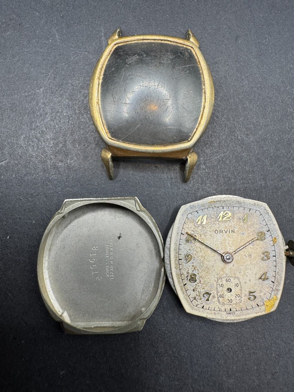 Vintage Orvin 7 Jewel Mechanical Men's Swiss Wristwatch 10K RGP P. 190 27mm
